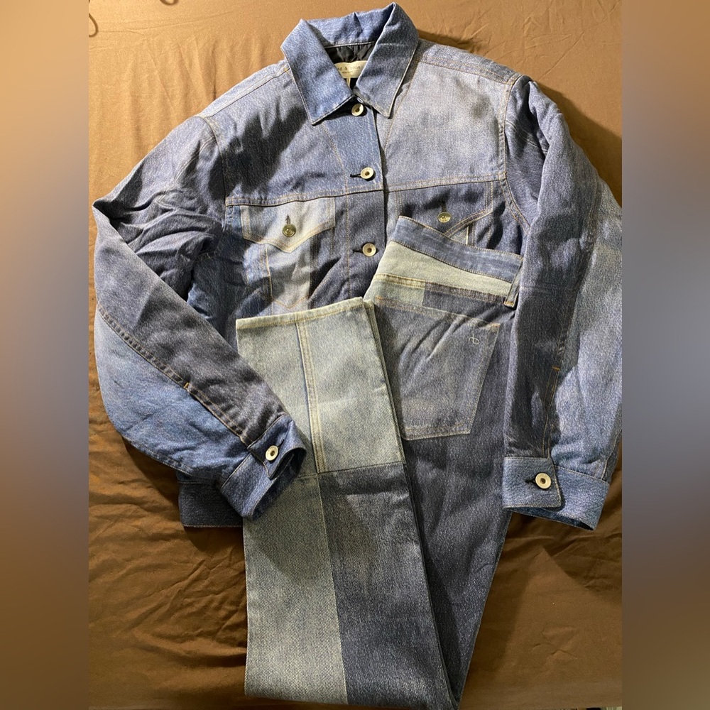 Rag & Bone Bryon Liquid Miramar Trucker Jacket Pant set